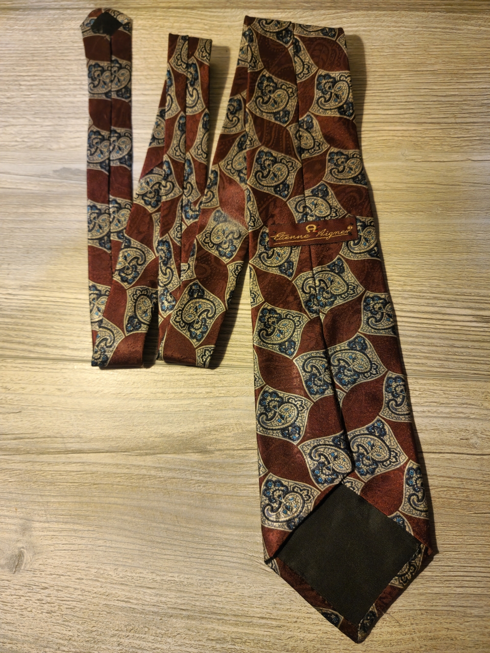 Etienne Aigner Brown Paisley Silk Tie